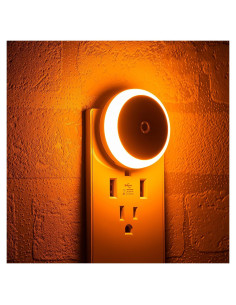 Luz Nocturna Ámbar Enchufable myCozyLite Paquete de 2