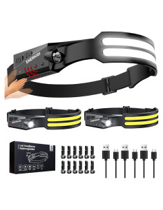 3 Linternas Frontales LED Recargables 230 IPX5 1200mAh