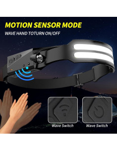 3 Linternas Frontales LED Recargables 230 IPX5 1200mAh 2