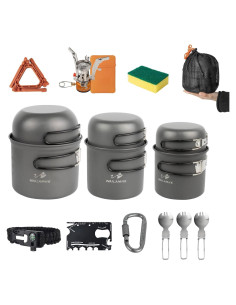 Set de utensilios de cocina para camping WAILAMHK 17 piezas