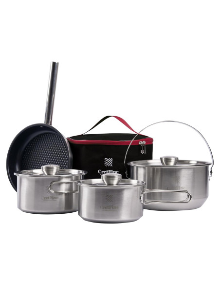 Juego de Cocina para Camping CretFine 5 Piezas Acero Inoxidable