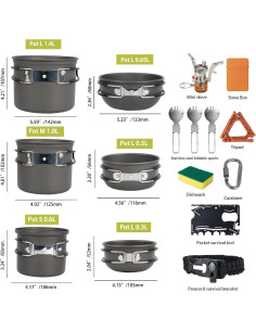 Set de utensilios de cocina para camping WAILAMHK 17 piezas 2