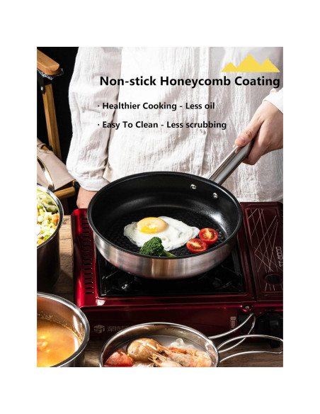 Juego de Cocina para Camping CretFine 5 Piezas Acero Inoxidable