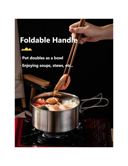 Juego de Cocina para Camping CretFine 5 Piezas Acero Inoxidable