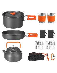 Juego de Cocina para Camping FUNYKICH 17 Piezas Antiadherente