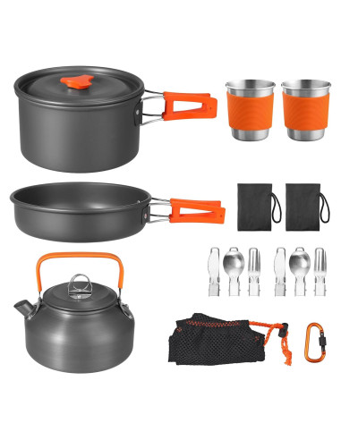 Juego de Cocina para Camping FUNYKICH 17 Piezas Antiadherente