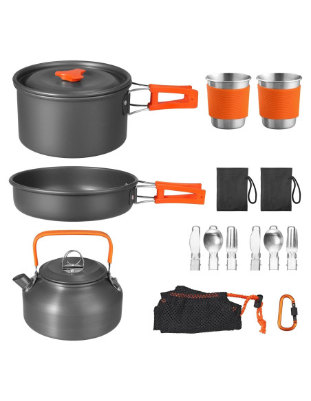 Juego de Cocina para Camping FUNYKICH 17 Piezas Antiadherente