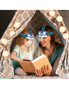 Lámpara Frontal Recargable Dinosaurio TIGTECGAME Azul - Juguete para Niños 2