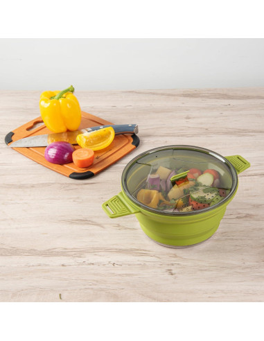 Olla Plegable de Silicona 2.5L Restaurantware con Tapa