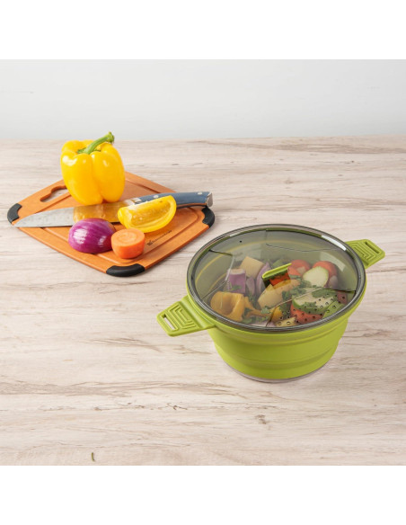 Olla Plegable de Silicona 2.5L Restaurantware con Tapa