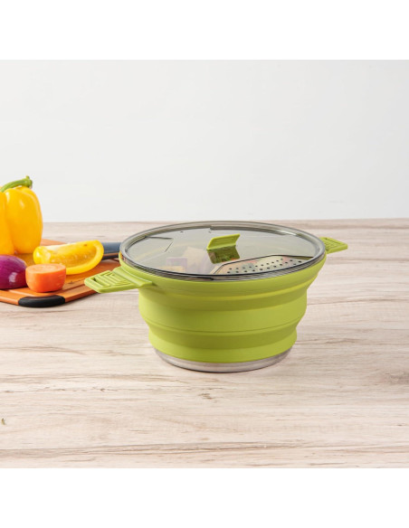 Olla Plegable de Silicona 2.5L Restaurantware con Tapa