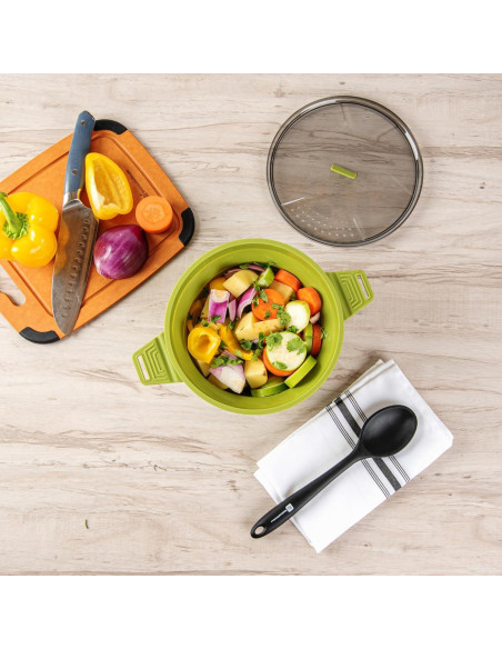 Olla Plegable de Silicona 2.5L Restaurantware con Tapa