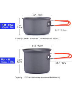 Kit de Cocina para Camping 8 Piezas Widesea Aluminio 2