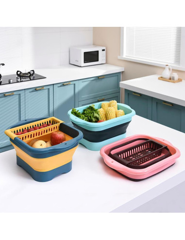 Lavabo Plegable Alltiett 10.5L Verde con Drenaje Integrado