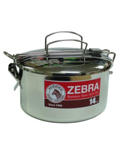 Caja de Comida Acero Inoxidable Zebra 14cm con Sartén