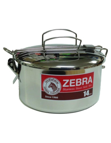 Caja de Comida Acero Inoxidable Zebra 14cm con Sartén