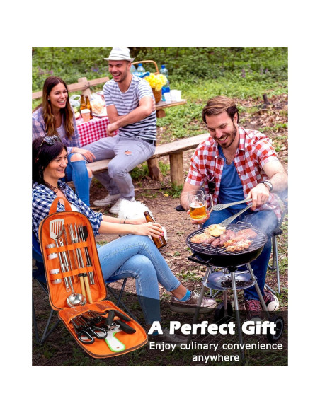 Juego de Cocina Camping Hozzen 33 Piezas Acero Inoxidable