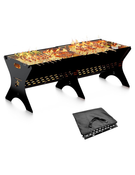 Parrilla de Camping Bearfire FR19 Plegable 78.74x30.48cm Carbón
