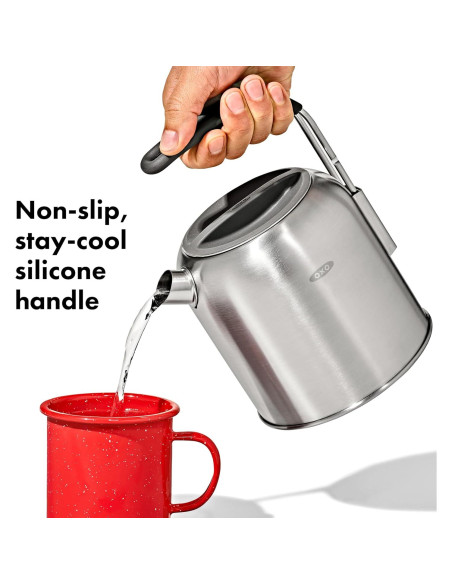 Hervidor de Campamento OXO 8 Tazas Acero Inoxidable Plata