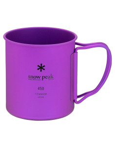 Taza de Titanio Snow Peak 450ml Púrpura Ligera Plegable