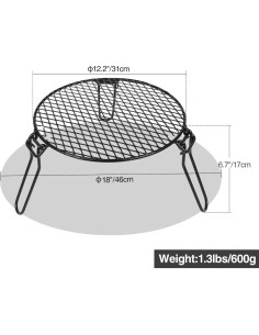 Parrilla Plegable REDCAMP para Fogata de Hierro 31x17 cm 2