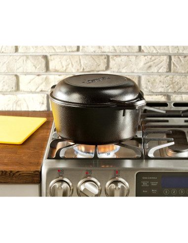 Horno Holandés Doble Lodge 5 Cuartos Hierro Fundido - Sartén 26 cm