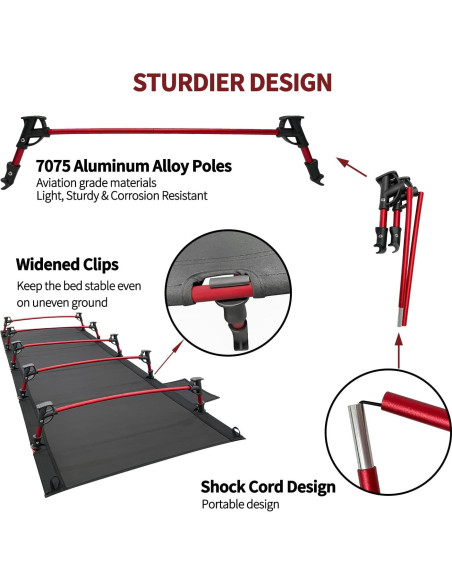 Cama Plegable Portátil Sutekus 190.5x69.85 cm Ultraligera