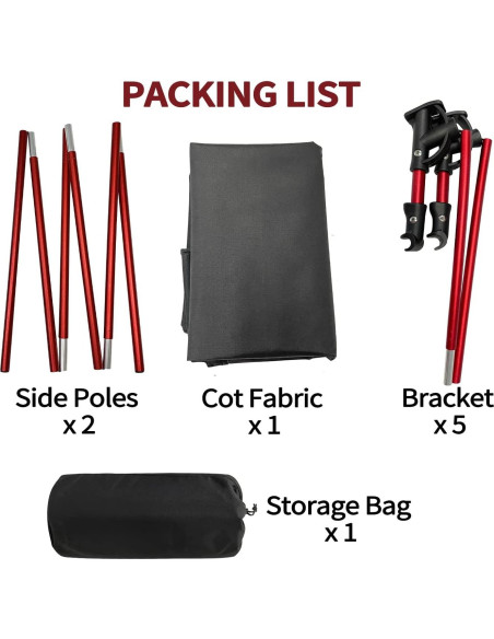 Cama Plegable Portátil Sutekus 190.5x69.85 cm Ultraligera