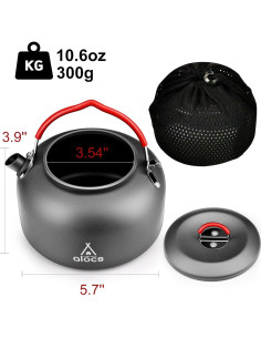 Tetera de Camping Alocs 1.4L de Aluminio Anodizado 2