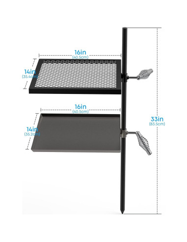 Parrilla Giratoria Ajustable Stanbroil - Acero para BBQ al Aire Libre