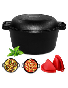 Olla y Sartén de Hierro Fundido 2-en-1 COOKWIN 5.5QT