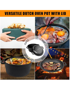 Olla y Sartén de Hierro Fundido 2-en-1 COOKWIN 5.5QT 2