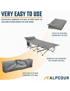 Bolsa de Cama Camping Alpcour Gris 106.68 cm Resistente y Ligera 2