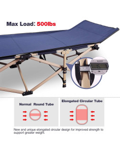 Cama Plegable para Camping REDCAMP 191x71 cm Azul 2-Pack 2