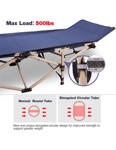 Cama Plegable para Camping REDCAMP 191x71 cm Azul 2-Pack