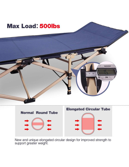 Cama Plegable para Camping REDCAMP 191x71 cm Azul 2-Pack