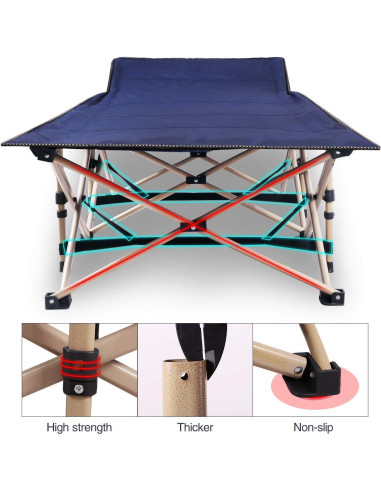 Cama Plegable para Camping REDCAMP 191x71 cm Azul 2-Pack