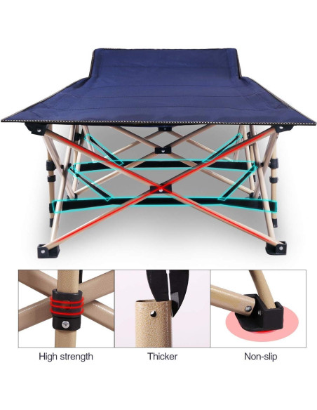 Cama Plegable para Camping REDCAMP 191x71 cm Azul 2-Pack