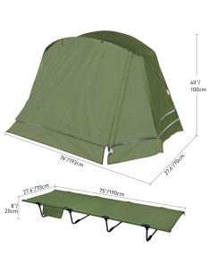 Cama de Camping REDCAMP con Tienda Elevada 1 Persona 190x70 cm 2