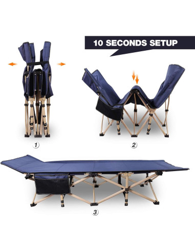 Cama Plegable para Camping REDCAMP 191x71 cm Azul 2-Pack