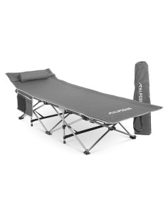 Cama de Camping Plegable Alpcour Gris - Soporta 136 Kg