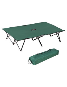 Cama Plegable para 2 Personas 193x125 cm Verde - Portátil