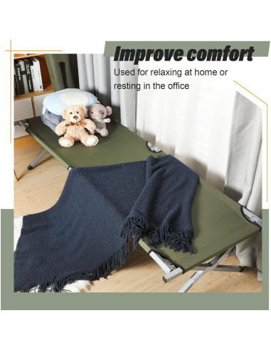 Cama Plegable para Camping Geetery 2 Pcs Verde Militar 240 kg