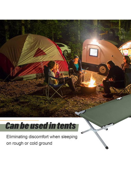 Cama Plegable para Camping Geetery 2 Pcs Verde Militar 240 kg
