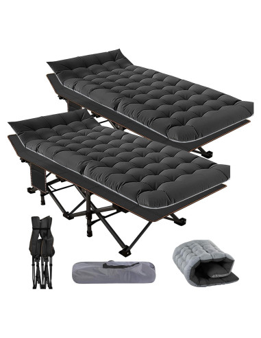 Cama de Camping Plegable NAIZEA con Colchón 190x71 cm