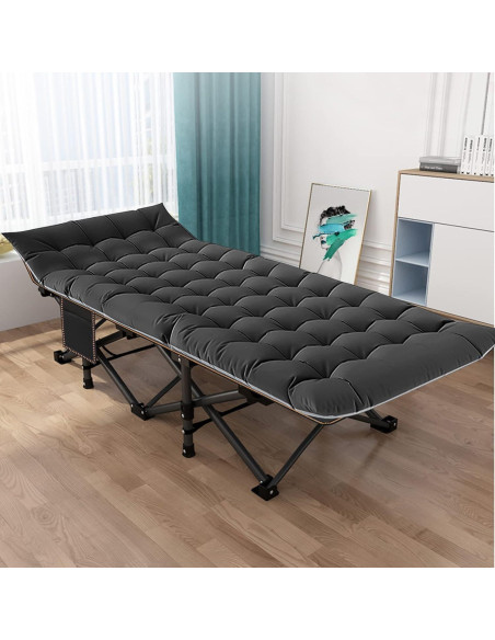 Cama de Camping Plegable NAIZEA con Colchón 190x71 cm