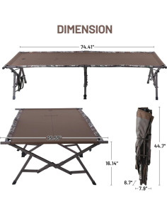 Cama Plegable para Camping Timber Ridge XL Beige 272kg 2