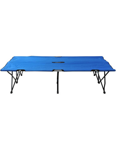 Cama de Camping Plegable 2 Personas Oxford 600D Azul 193x125 cm