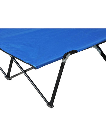 Cama de Camping Plegable 2 Personas Oxford 600D Azul 193x125 cm Cama de Camping Plegable 2 Personas Oxford 600D Azul 193x125 cm