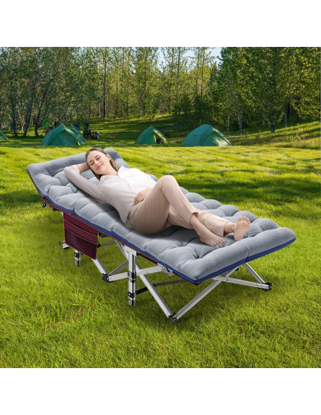 Cama de Camping Plegable Alta Resistencia con Colchón Removible